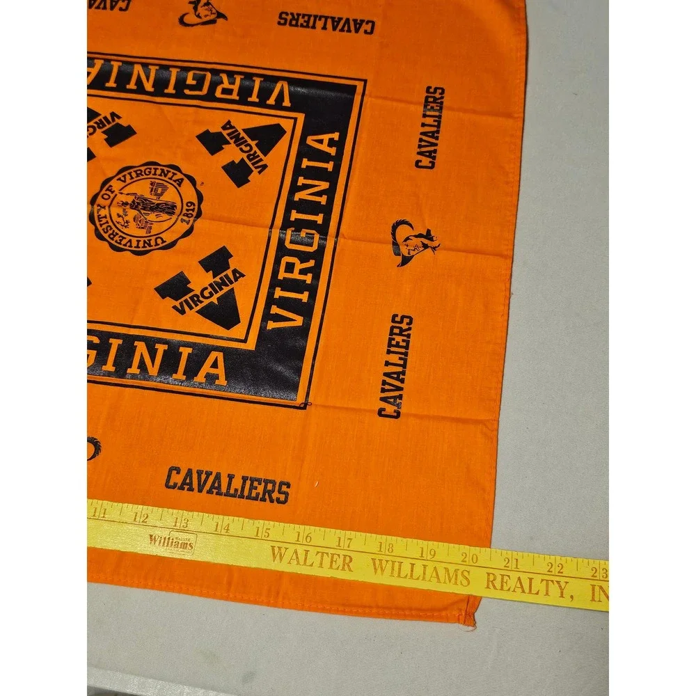 University Of Virginia One Size Orange Cotton Bandana Cavaliers Logo